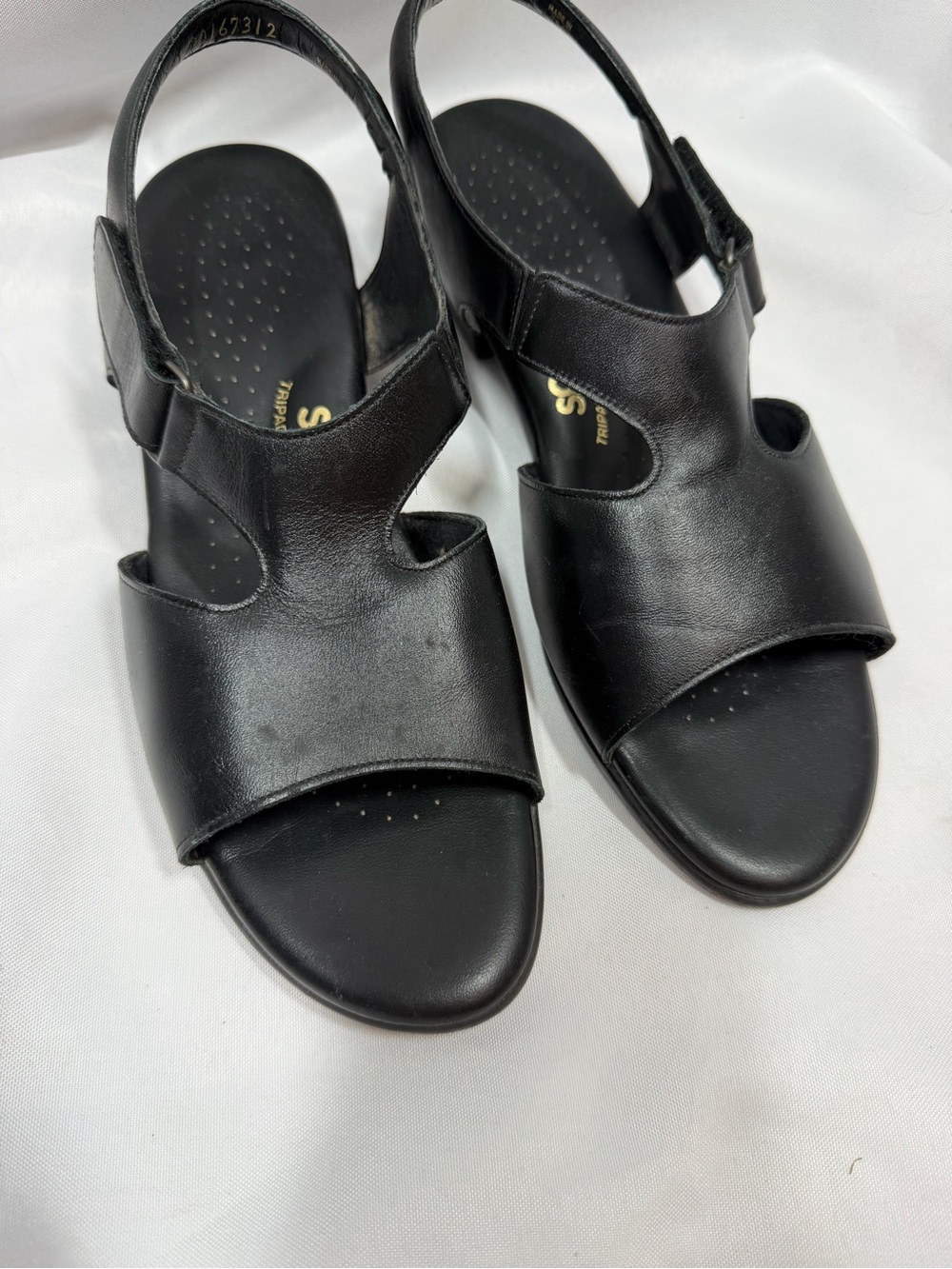 SAS | Suntimer Black Leather Sandals Shoes Open Toe Women's Size 10.5 M - Picture 5 of 10